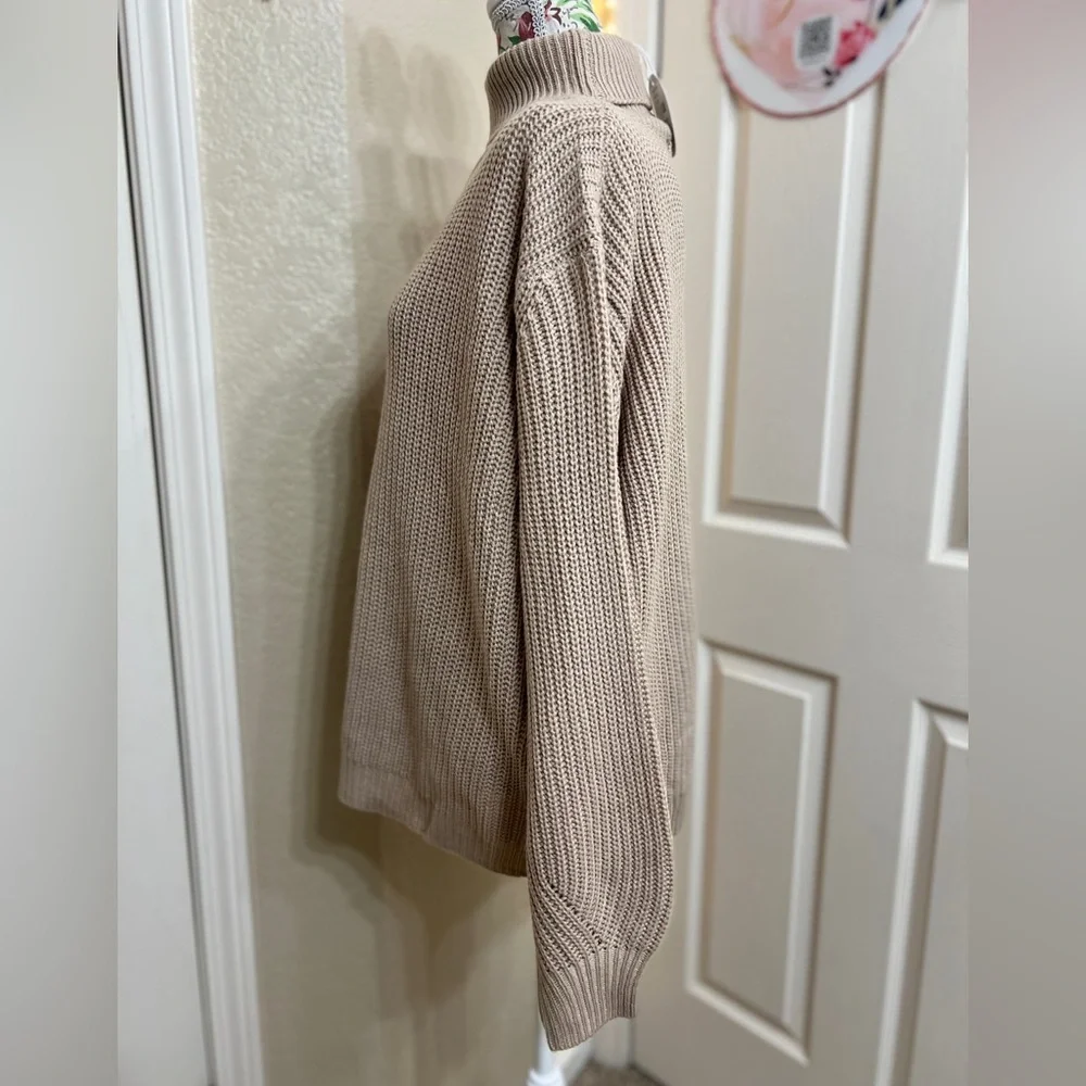 Petal & Pup Beige Turtleneck Sweater